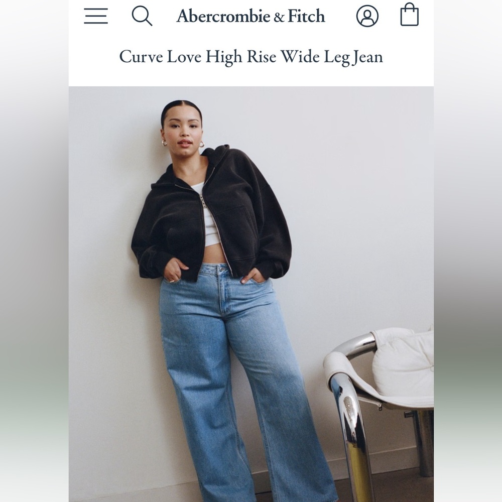 A&F Curve Love High Rise Wide Leg Jeans- size 14 or 32
